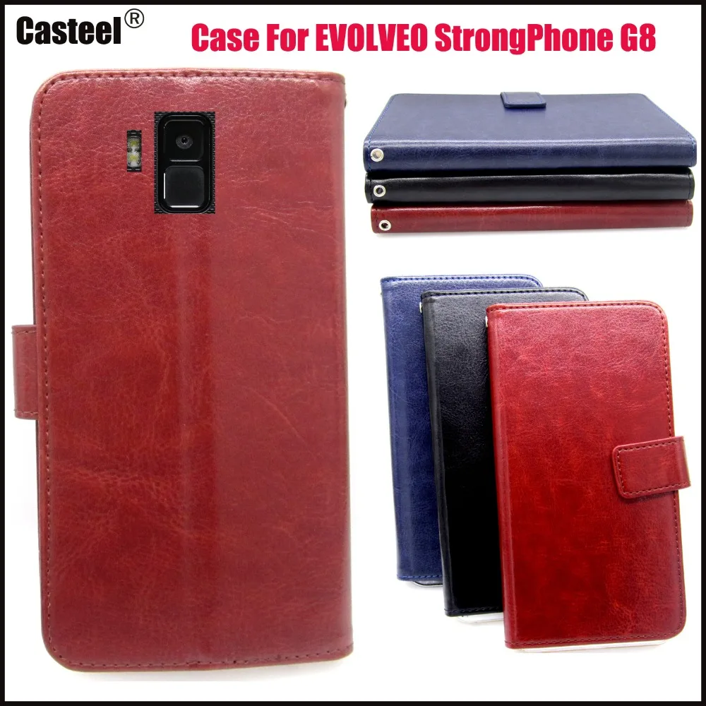 Casteel Серия Classic Flight высокого качества из искусственной кожи чехол для EVOLVEO StrongPhone G8 чехол крышка Щит