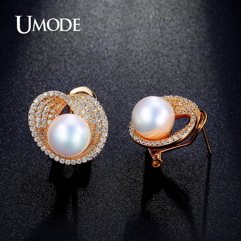 UMODE Роскошные модные ювелирные изделия для женщин золотой цвет 10 мм порошковые