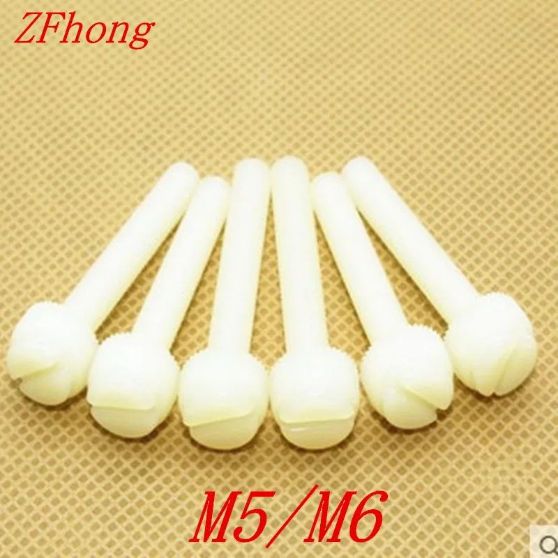 

100pcs m5 m6 white nylon plastic knurled hand tighten screw