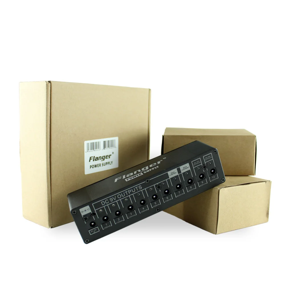 

Flanger 9V 12V 18V Electric Guitar Effects Pedal Power Supply with 10 Isolated Outputs and US AU UK EU Plug Standards