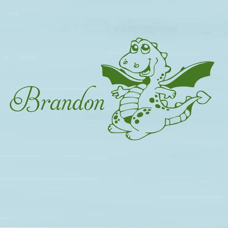 Индивидуальные настенные наклейки с именем малыша динозавр домашний декор для