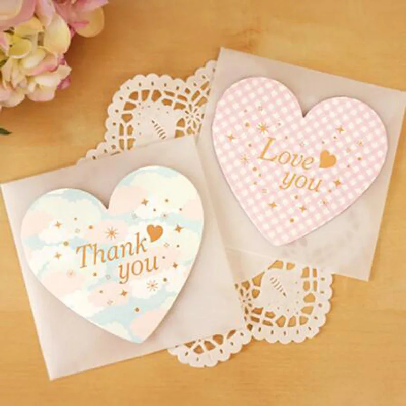 Привет Романтическая любовь Любители небольшой свежий в форме сердца | Бумажные конверты -32957819019