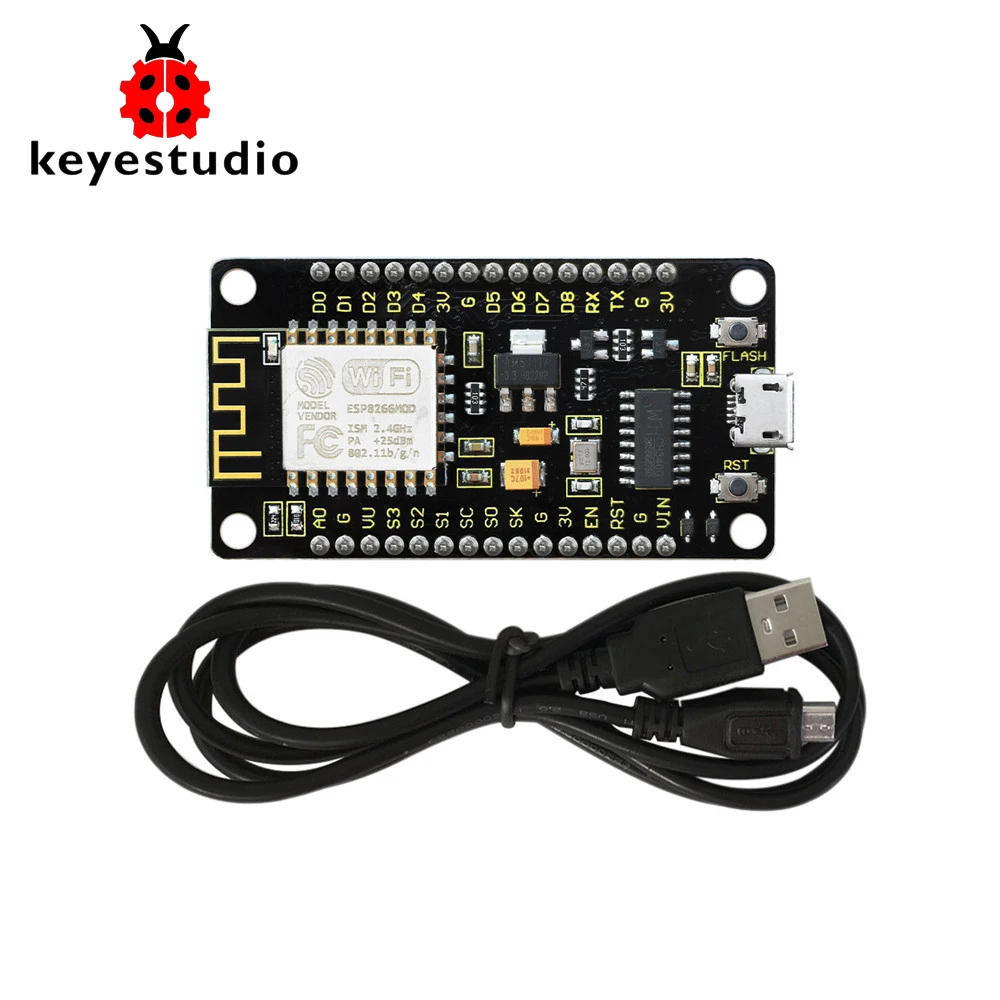 Новинка! Keyeastudio NodeMcu Lua ESP8266 ESP 12F WIFI модуль + 1 м USB кабель/макетная