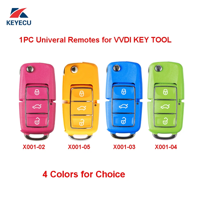 

XHORSE 1PC X001 Series Colorful (Pink Yellow Blue Green) Universal Remote Key 3 Button for VVDI Key Tool