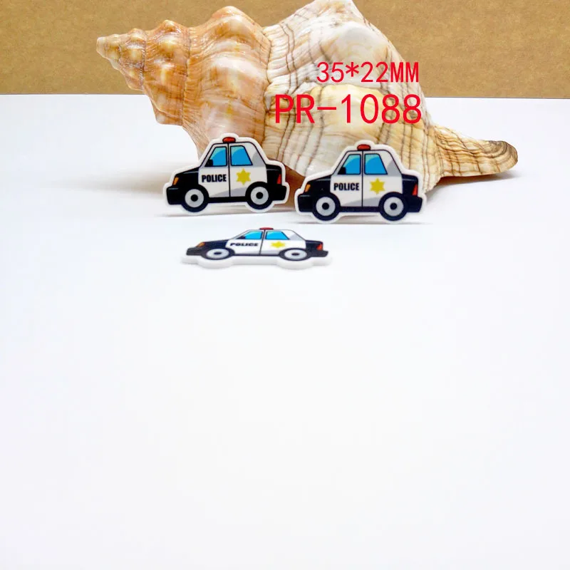 Kawaii Мультяшные полицейские машинки фигурка автомобиля лицо украшение дома
