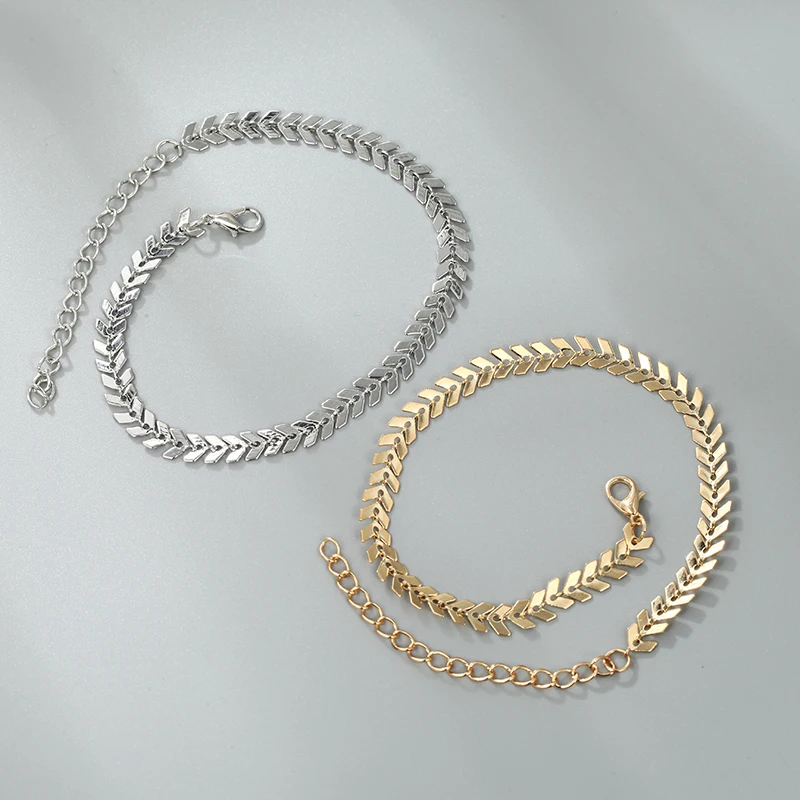 Нержавеющая сталь ножной браслет с цепочкой золотые серебристые женские