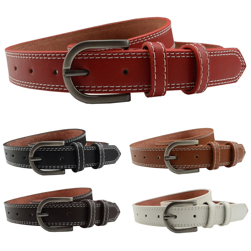 Мужская и женская винтажная Пряжка из искусственной кожи ремень джинсы