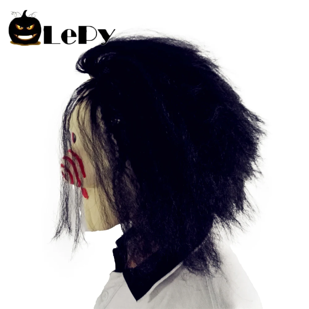 Movie Saw Chainsaw massacre Jigsaw Puppet Masks Latex Creepy Halloween gift full mask Scary prop unisex party cosplay supplies |