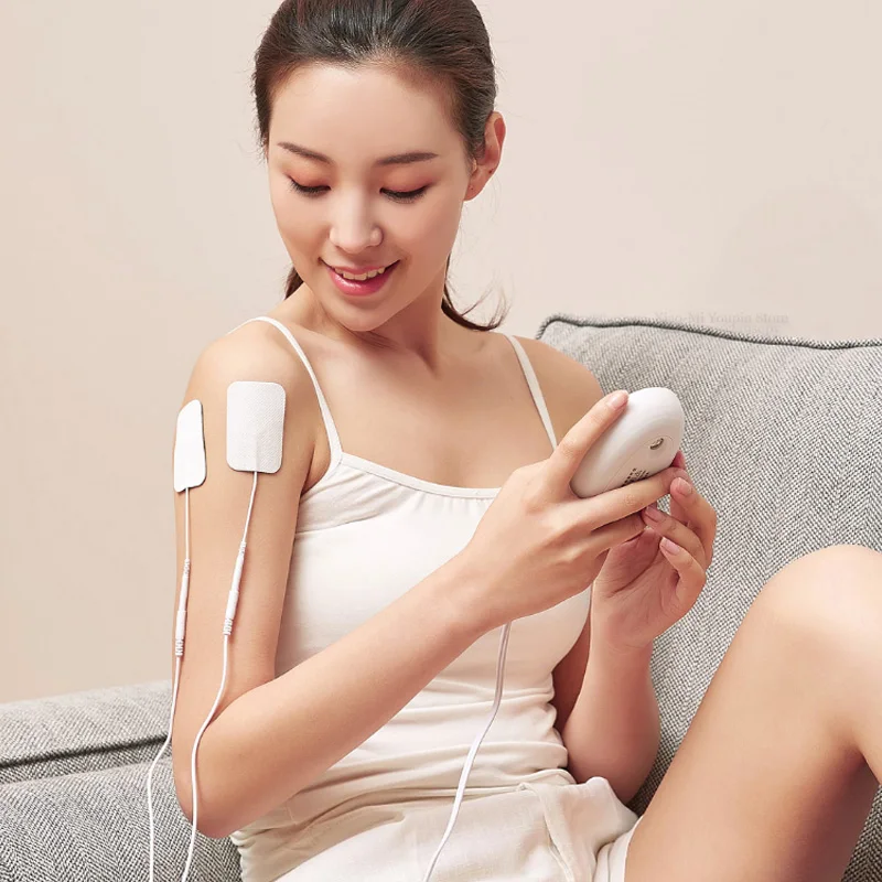 White No AAA Battery Xiaomi Mijia Hipee Средний Частотный терапевтический массажер 3 способа Методы массажа благоприятный для кожи гель электрод снимает дискомфорт - Цвет: White No AAA Battery