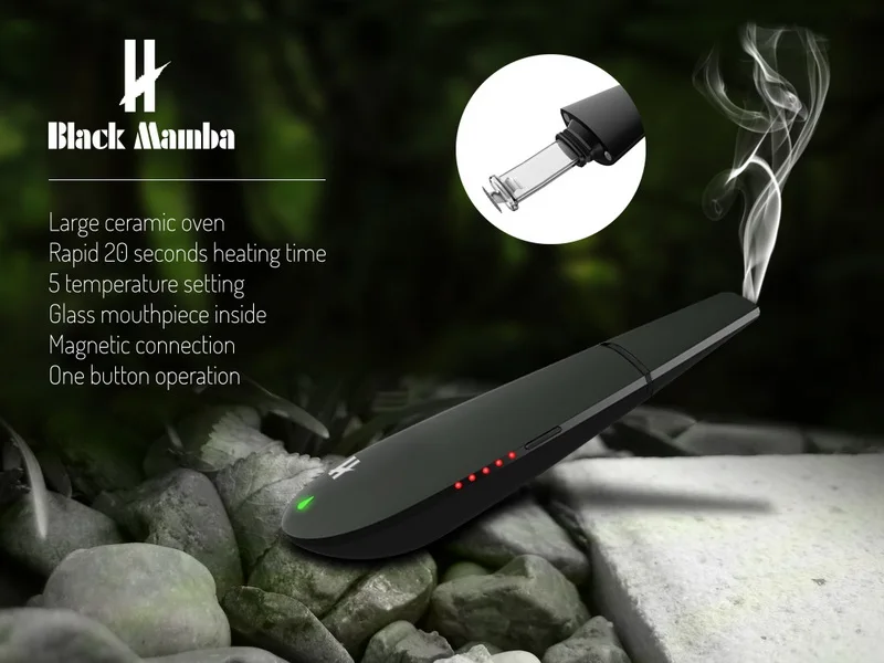 Оригинальный blk черный вапоризатор Mamba Herbstick Temp-control электронная сигарета сухой