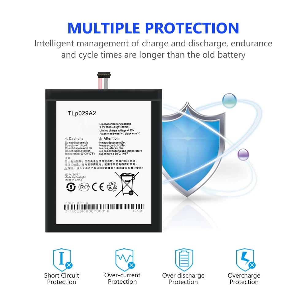 2910mAh TLp029A2 литий полимерный аккумулятор для Alcatel One Touch Idol 3 5 &quotI806 6045Y 6045K 6045F / Pop 5&quot OT