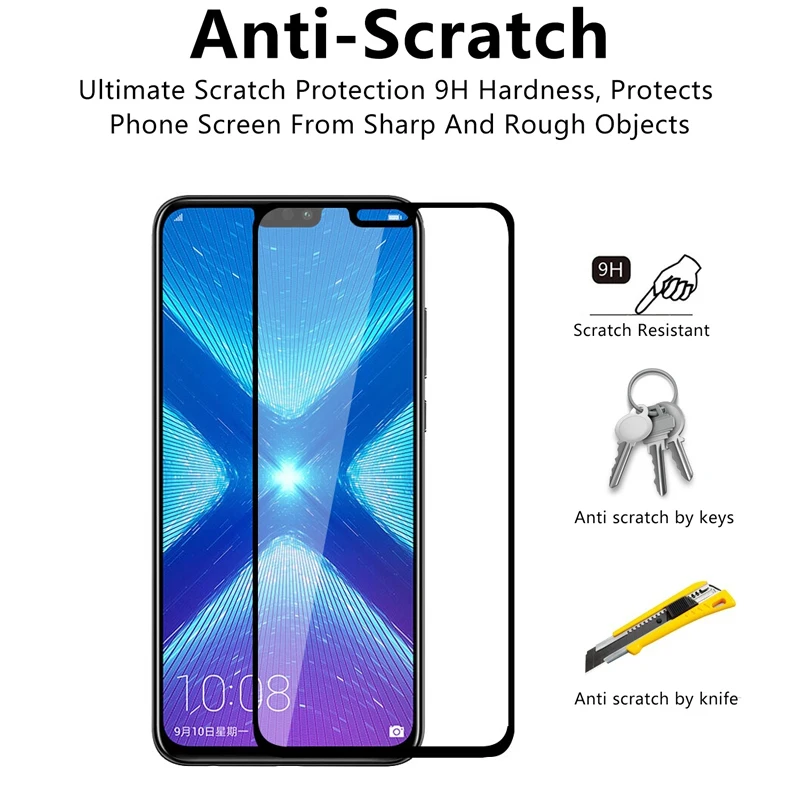 Покрытие из закаленного стекла для huawei Honor 8x Защитная пленка экрана Huawey Honer 8 X X8 Jsn