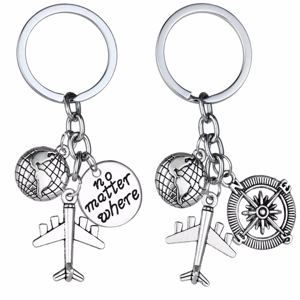Брелок для ключей Love Travel Charm брелок Самолет глобус компас загранпаспорт лучших