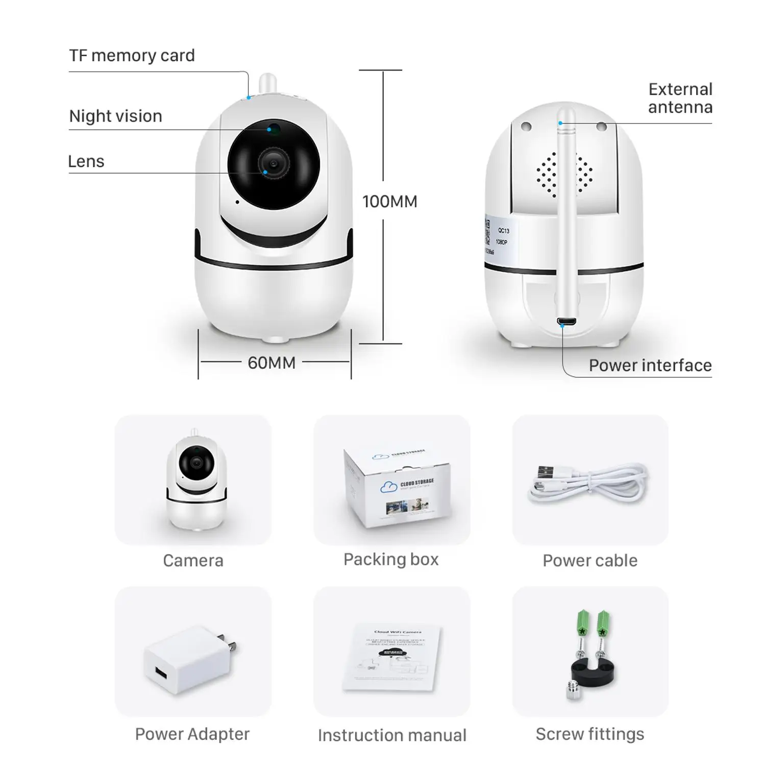 

ANBIUX Auto Track 1080P IP Camera Surveillance Security Monitor WiFi Wireless Mini Smart Alarm CCTV Indoor Camera YCC365 Plus