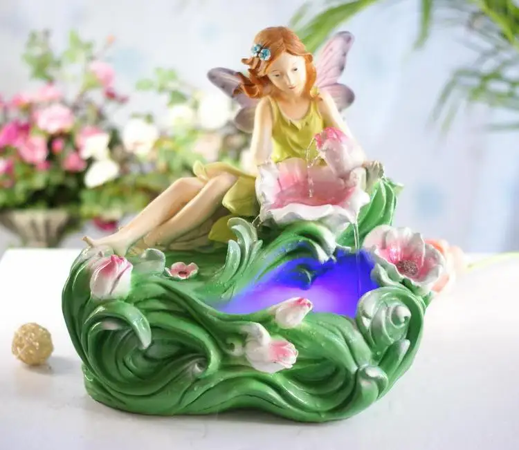 Водяной фонтан увлажнитель украшения подарок свадебный аквариум fairylady цветок Рождество Валентина любителей Ангел Европейский