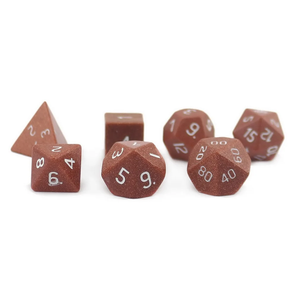 

7Pcs/set Foreign Trade New High-end D20 Dragon and Underground City Sandstone Gemstone Ore Table Game Dice