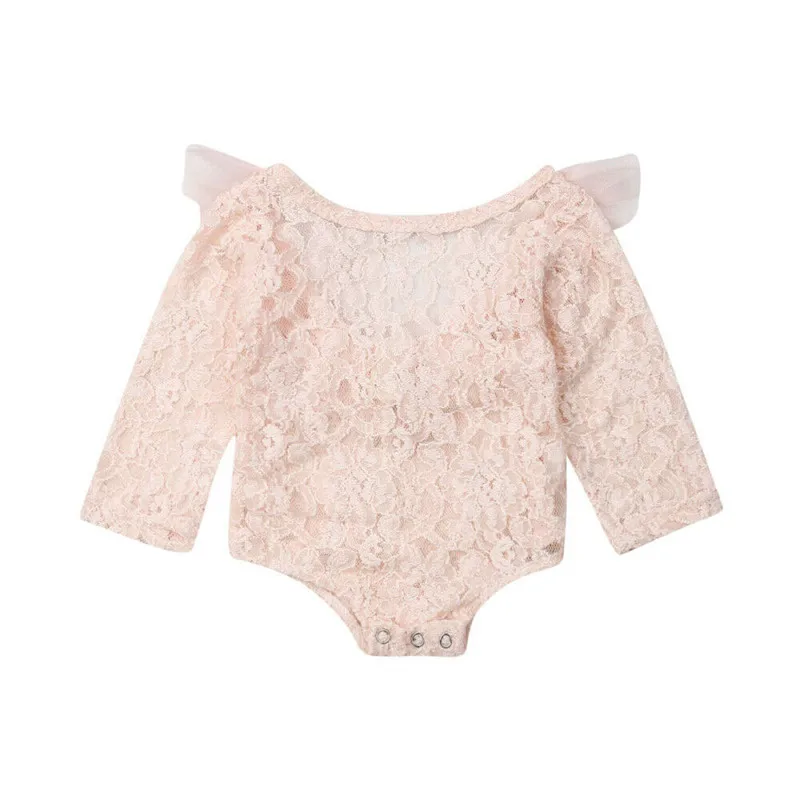 PUDCOCO Cute Neugeborenes Baby mяdchen/кружевной комбинезон с длинными рукавами и цветочным рисунком; одежда для детей 0-18 месяцев
