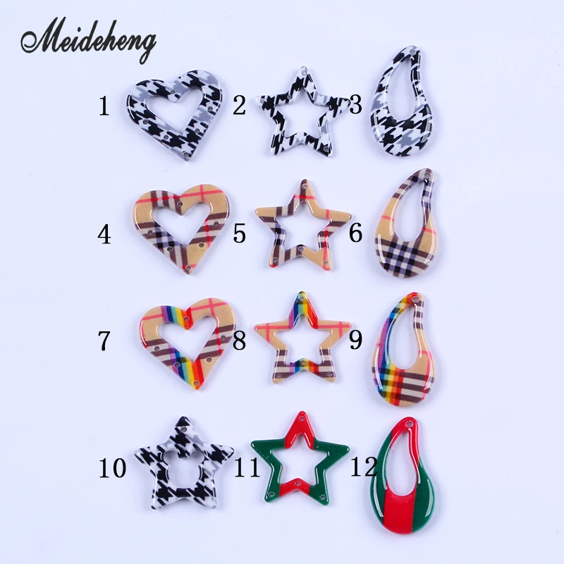 Acrylic Rainbow beads for Jewelry Making Scottish Tartan Swallow Earring Pendant Necklace Hair Ornament Women Gifts Accessory | Украшения и