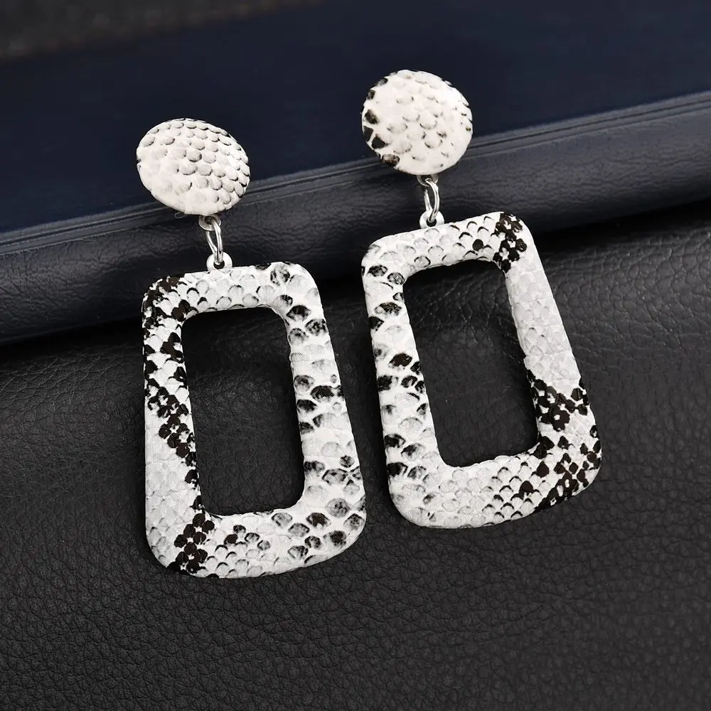 Женские серьги MissCyCy Boho леопардовые геометрические из искусственной кожи