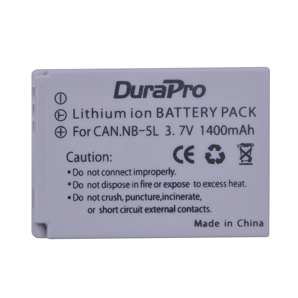 2 шт. DuraPro NB 5L NB5L литий ионная аккумуляторная батарея + USB двойное зарядное