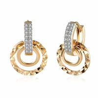1 pair ladies earrings small round cubic zircon hoop earrings for women hot fashion jewelry christmas party gifts free shipping