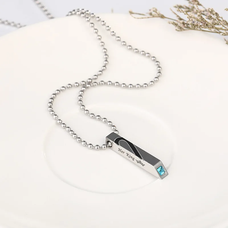 Женское Ожерелье Вертикальный прямоугольный брусок полная Персонализация