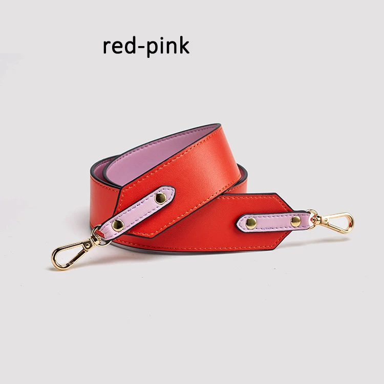 red pink Новая мода Натуральная кожа Широкие ремни 98*4,6 см Замена сумки через плечо ремень аксессуары - Цвет: red pink