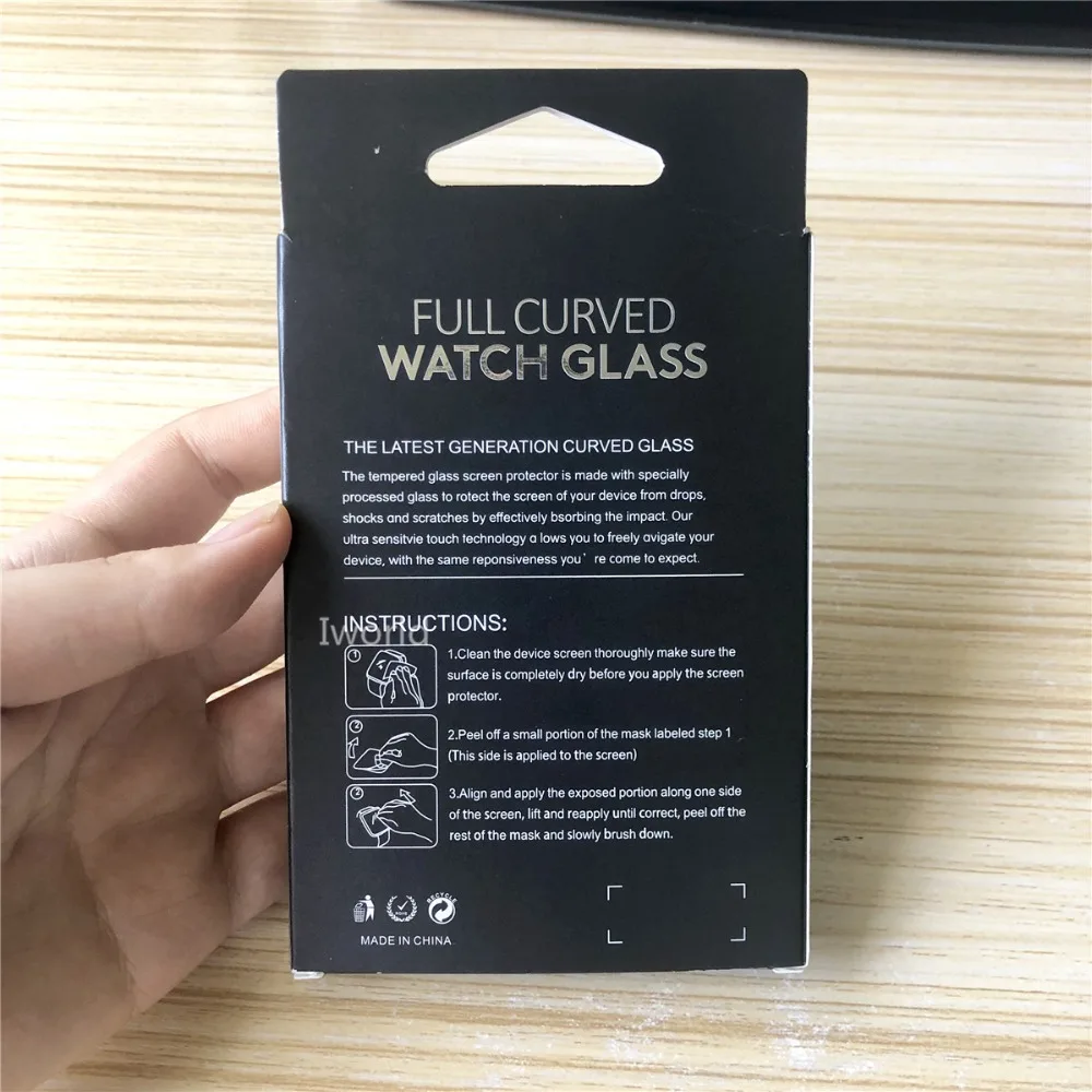 100 шт. DHL УФ светильник жидкий полная проклейка закаленное стекло для Apple Watch 1 2 38 мм