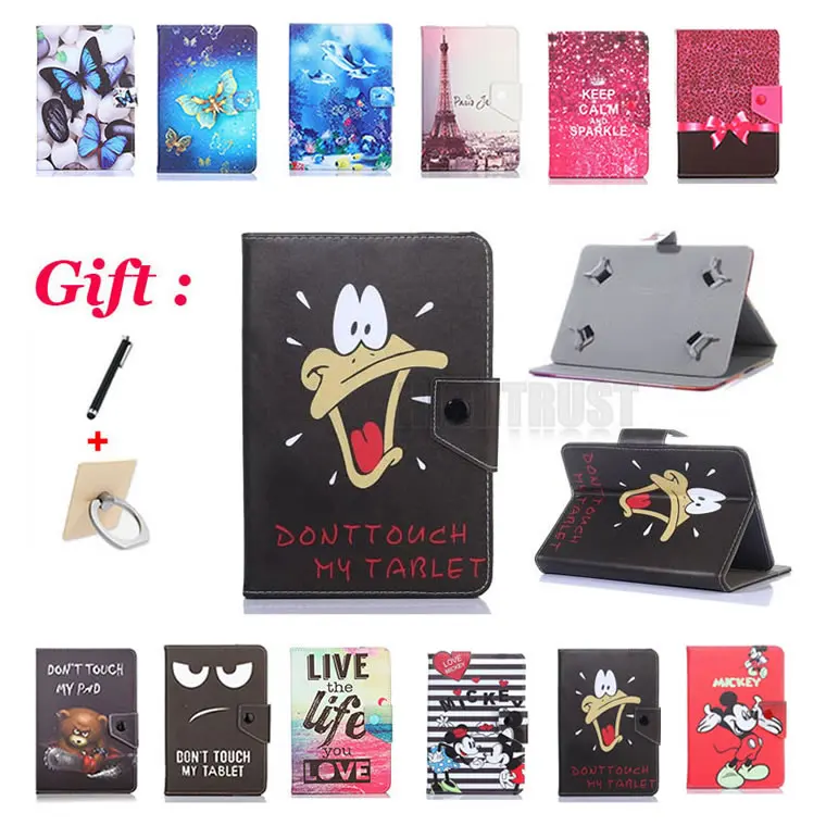 Universal 10.1 inch Cartoon Printed Pu Leather Stand Case For Lenovo Tab E10 TB-X104F X104F 10.1" Tablet Cover + 2 Gifts | Компьютеры