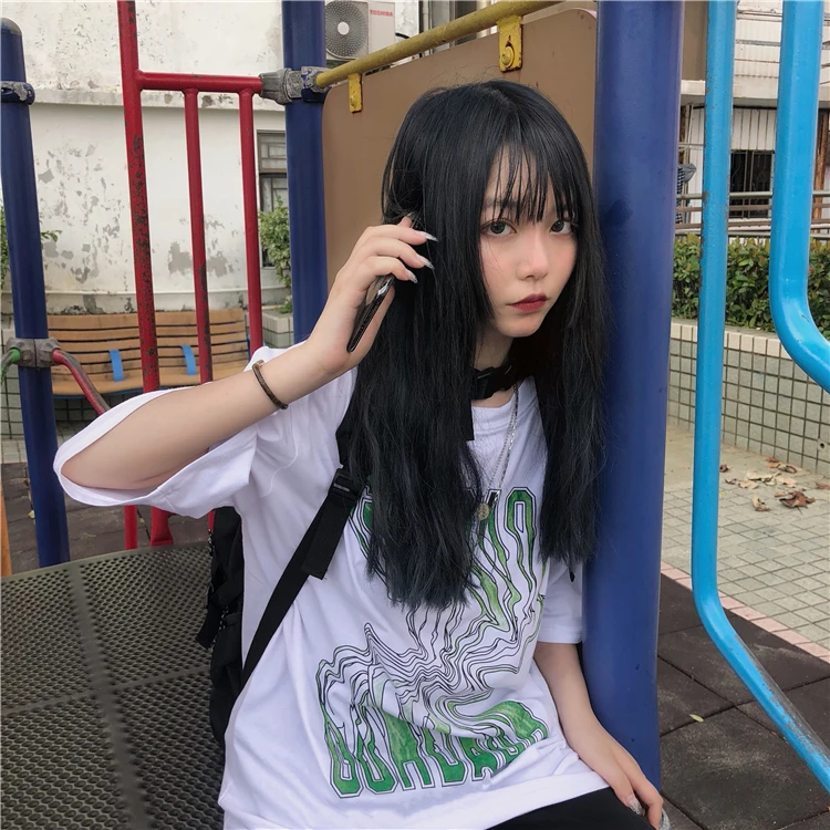 Harajuku уличная хип-хоп Женская Повседневная футболка с геометрическим принтом