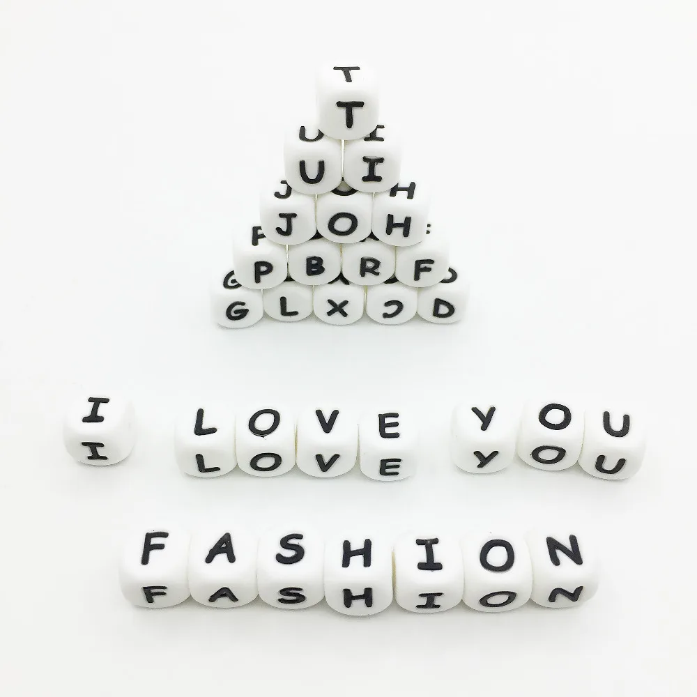 Силиконовые бусины с буквами алфавита. Не содержит Бисфенол А незакрепленные