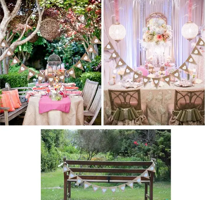 13 шт./компл. джутовая веревка лен треугольная для дня рождения льняная в форме