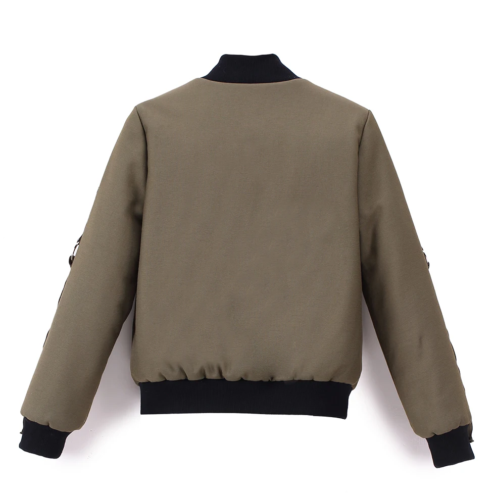 Короткий рукав Бейсбол куртка женщина 2017 зима мода простой пальто | Женская