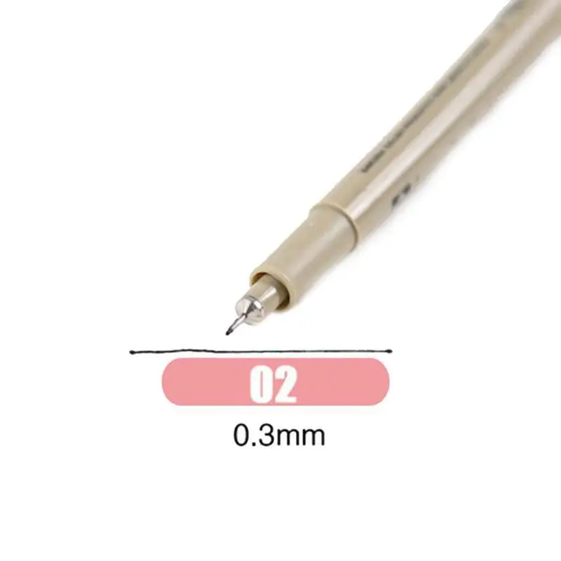 Sakura ручка Pigma micron игла Водонепроницаемая чертежная эскизная ручка 005 01 02 03 04 05 08 черные художественные маркеры комикс дизайн крючок ручка - Цвет: A02