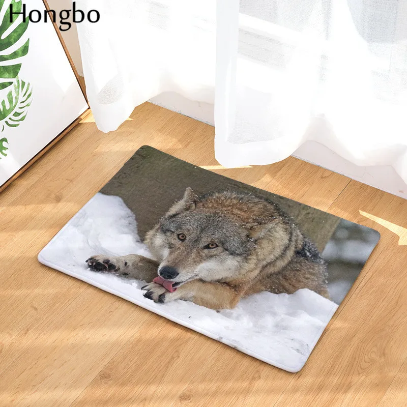 Хунбо новые Придверные коврики волк печати Кухня Ванная комната ковры 40X60 50X80cm