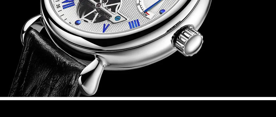 SINOBI Мужские автоматические механические часы Tourbillon Мужские скелетные наручные часы Подарочная коробка Стальные наручные часы Relojes Mecanicos