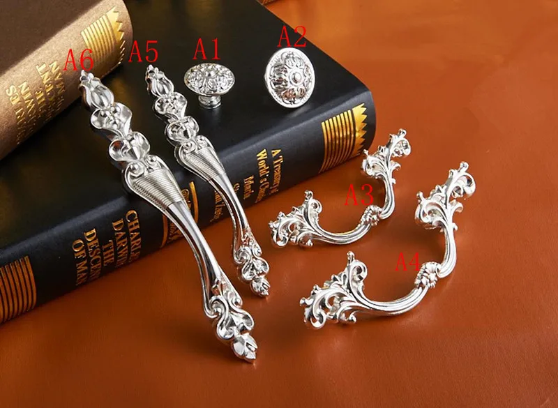 6 стилей шикарные ручки для выдвижных ящиков хромированные Серебристые комода с