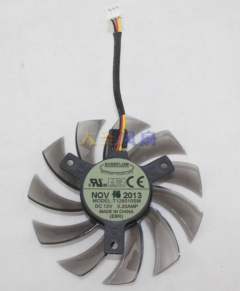 Everflow T128010SM 17 22 18 33 32 11 DC 12V 0.20A Dia. Вентилятор охлаждения без рамы для сервера 75 мм c. T.C