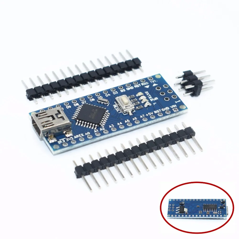 100 шт Nano 3,0 ATMEGA328P контроллер совместим с nano CH340 USB драйвер 16 МГц без кабеля для arduino