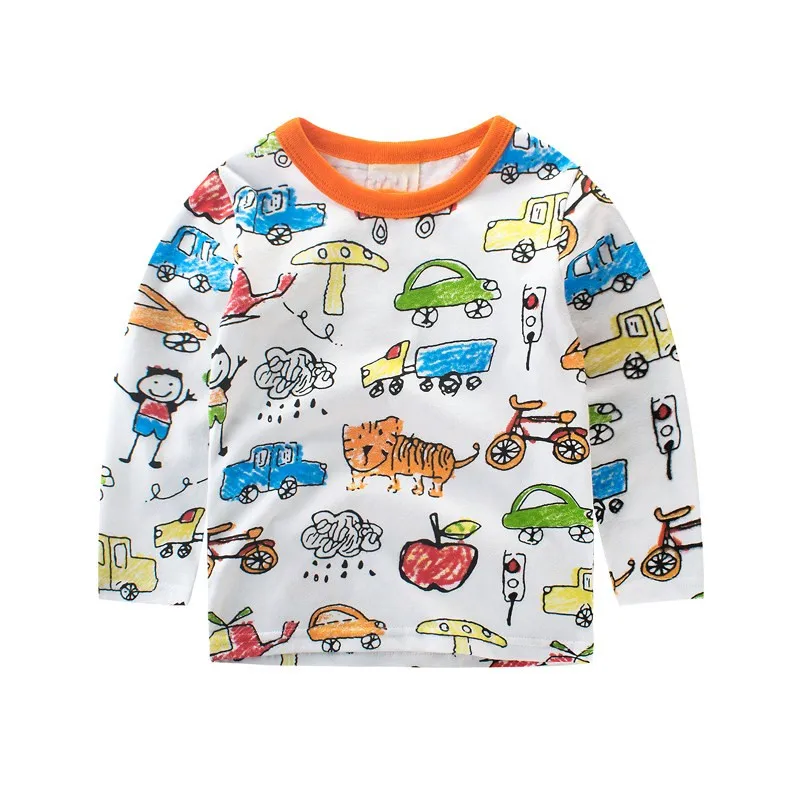 Футболки для маленьких мальчиков Новое поступление детская одежда осенне зимняя