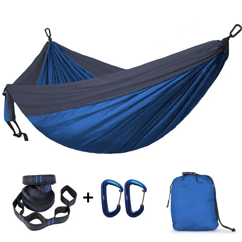 Dark Blue and Grey 118in x 79in парашют гамак кемпинг выживания сад Охота гамак для отдыха и путешествий двойной человек Hamak Ramac - Цвет: Dark Blue and Grey