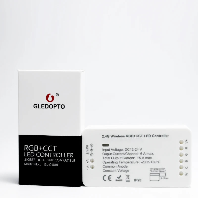 Gledopto 1ID/2ID rgb + cct светодиодный контроллер ZIGBEE ZLL DC12 24V полосы света rgbw/cw работает whit