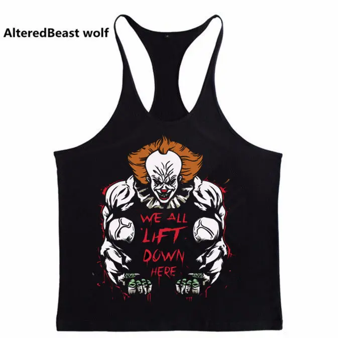 Майка Pennywise для фитнеса и бодибилдинга Мужская хлопковая майка без рукавов