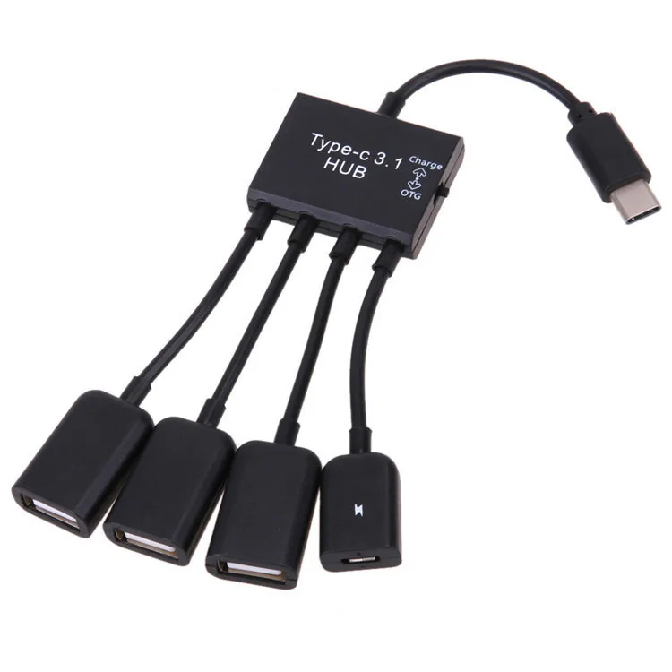 1 комплект 4 в USB 3 Type-C к Micro + порта 2 0 хост для зарядки нескольких OTG Hub Кабель