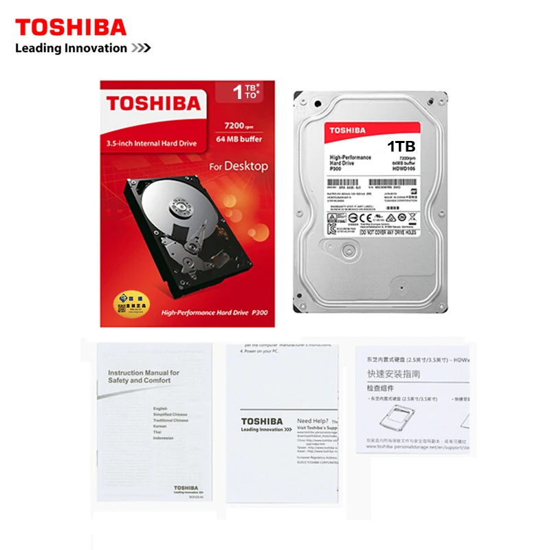 Toshiba SATA III 3 5 &quot1 ТБ HDWD110AZSTA 1 настольный жесткий 64 м P300 коробку 5-дюймовый внутренний