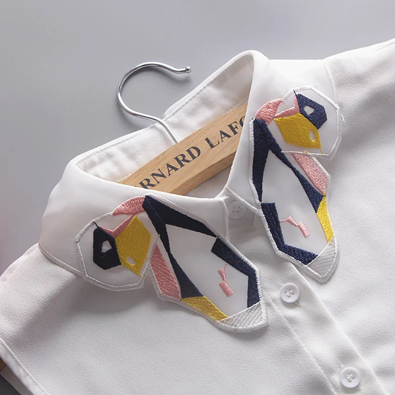 Жилет с бабочками Регулируемый цветов съемный фальшивый воротник камзол Винтаж