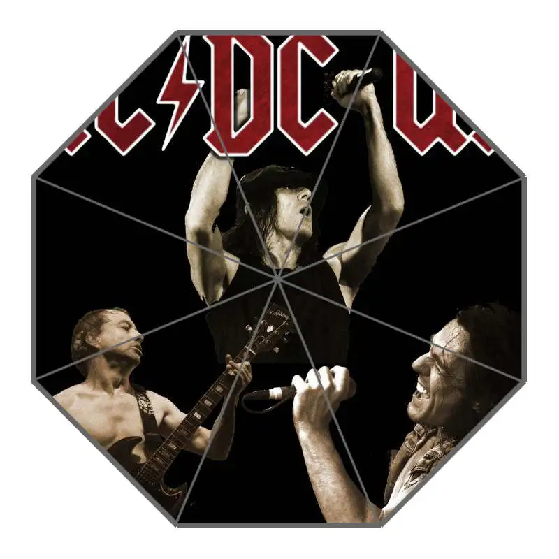 Группа acdc зонтик на заказ Печать Складной зонт от солнца дождь путешествия неавтоматический декоративный зонт высокого качества