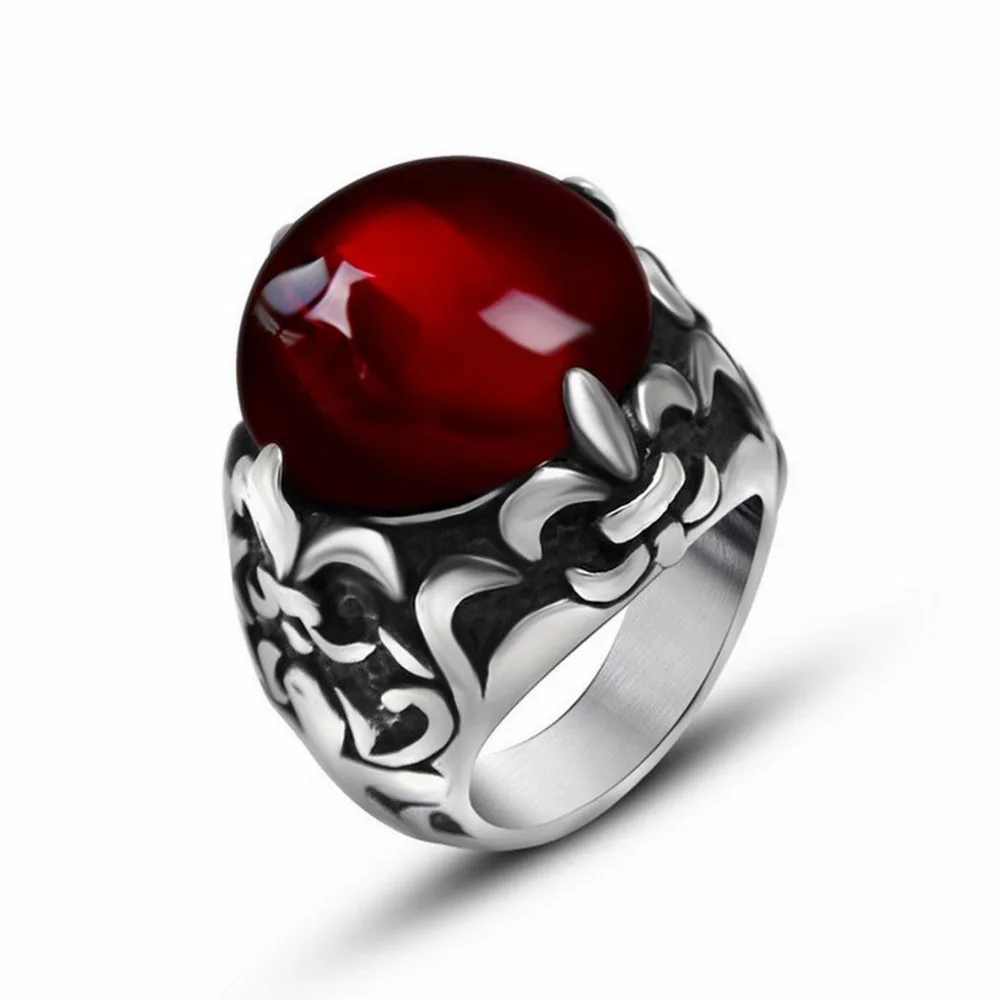 Кольцо мужское из титановой нержавеющей стали классическое украшение в ретро