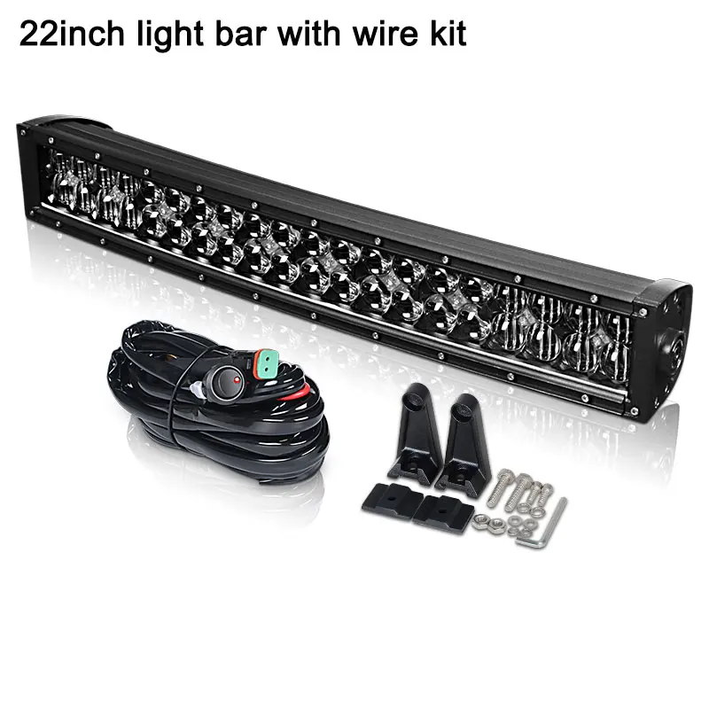 22inch with wire kit 5D 22 ''светодиодный Универсальный светодиодный передний бампер номерной знак фары широкий вид комбинированный Автомобильный свет для джип автомобиля внедорожник Wrangler 4*4 ATV освещение - Цвет: 22inch with wire kit