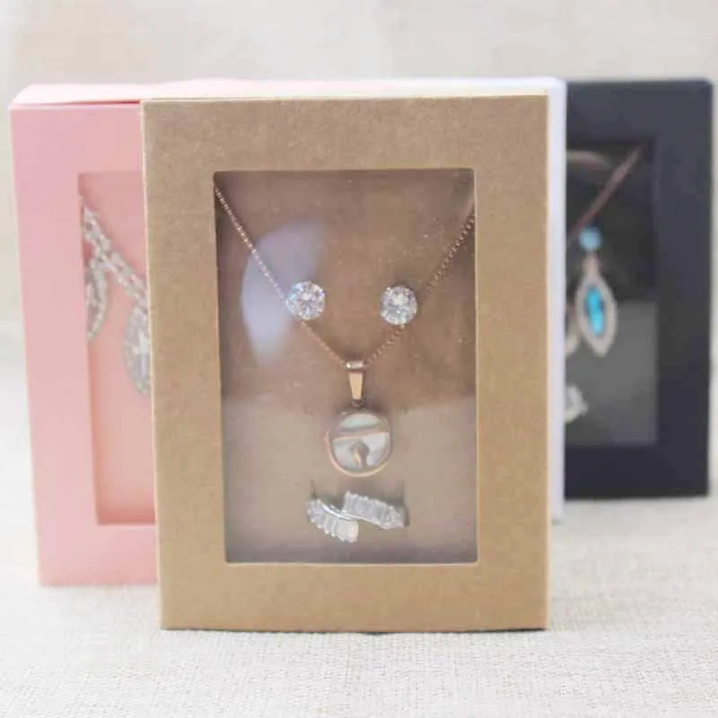 Роскошный ювелирный набор оконная упаковка и витрина ожерелье с коробка для